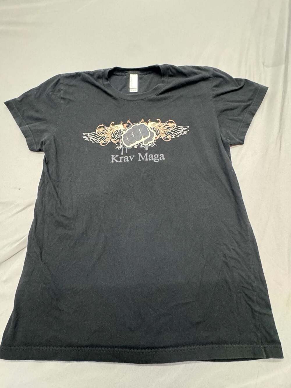 American Apparel Krav Maga T-Shirt Size 2XL Black Winged Fist Graphic